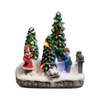 Dekor. figura-božićna scena na selu sa LED lampicama sort Feeric