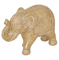 Dekor.figura-slon Gajah 16.5x7x11.5cm boja zlata/beli Atmosphera