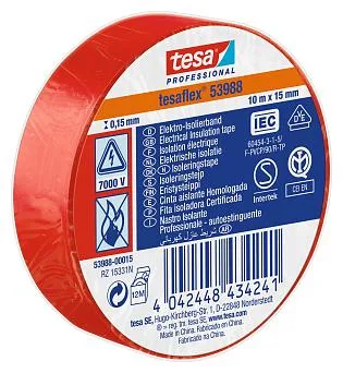 TESA Elektroizolaciona traka Crvena 10m 15mm