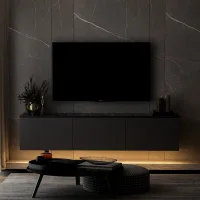 ASIR GROUP Neon Illuminated Anthracite TV komoda