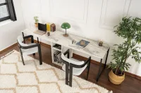 ASIR GROUP Twin Freesia Marble Black Radni sto