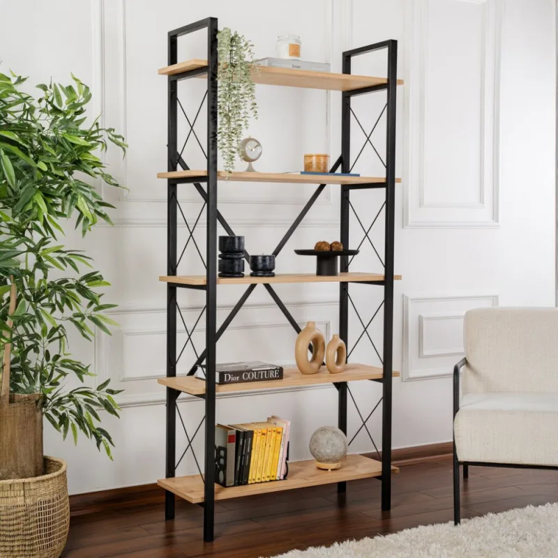 ASIR GROUP Elysian Oak Black Polica za knjige