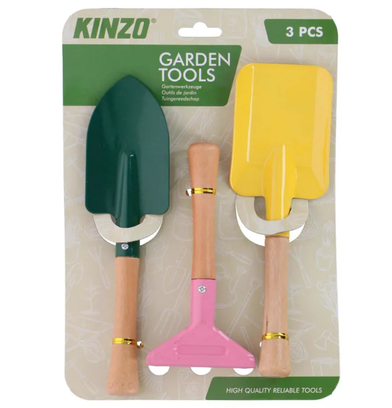 Set baštenskog ručnog alata: grablje + lopatica + ašov 3/1 Kinzo